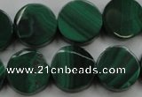 CMN430 15.5 inches 10mm coin natural malachite beads wholesale