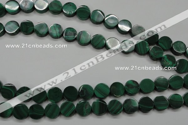 CMN430 15.5 inches 10mm coin natural malachite beads wholesale