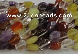 CMQ01 15.5 inches 6*8mm faceted oval multicolor quartz beads