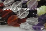 CMQ03 15.5 inches 10*14mm faceted oval multicolor quartz beads