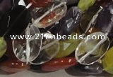 CMQ04 15.5 inches 14*18mm faceted oval multicolor quartz beads