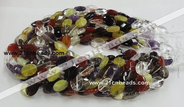 CMQ04 15.5 inches 14*18mm faceted oval multicolor quartz beads