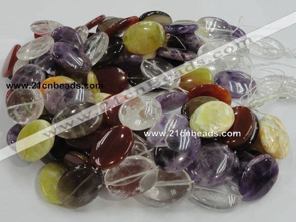 CMQ07 15.5 inches 22*30mm oval multicolor quartz beads wholesale