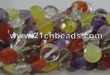 CMQ17 15.5 inches 8mm faceted coin multicolor quartz beads