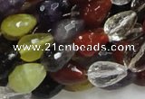 CMQ21 15.5 inches 10*14mm faceted teardrop multicolor quartz beads