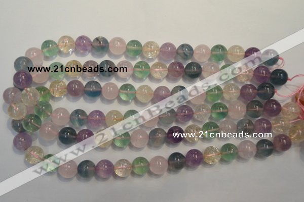 CMQ214 15.5 inches 12mm round multicolor quartz gemstone beads