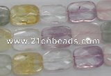 CMQ258 15.5 inches 10*14mm faceted rectangle multicolor quartz beads