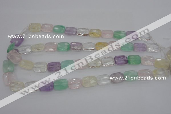 CMQ259 15.5 inches 12*16mm faceted rectangle multicolor quartz beads