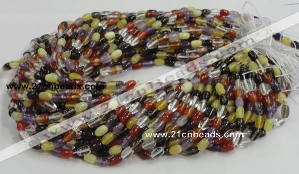 CMQ27 15.5 inches 5*8mm rice multicolor quartz beads wholesale