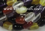 CMQ28 15.5 inches 8*12mm rice multicolor quartz beads wholesale