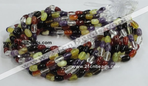 CMQ28 15.5 inches 8*12mm rice multicolor quartz beads wholesale