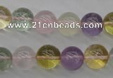 CMQ304 15.5 inches 12mm round multicolor quartz gemstone beads