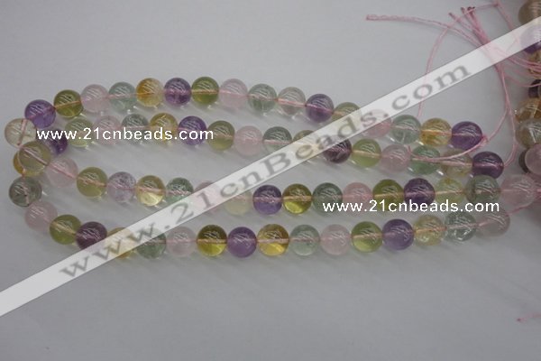 CMQ304 15.5 inches 12mm round multicolor quartz gemstone beads