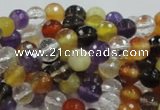 CMQ31 15.5 inches 6mm faceted round multicolor quartz beads