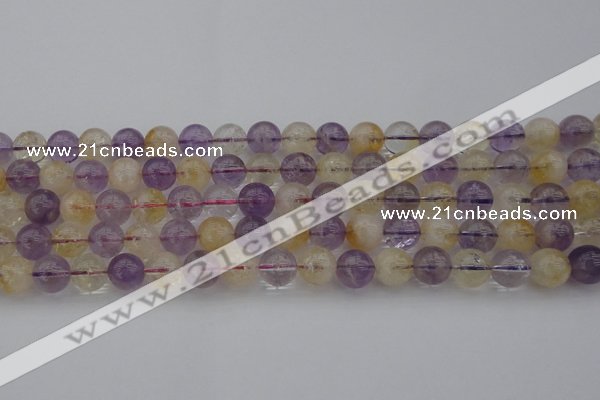 CMQ313 15.5 inches 10mm round citrine & amethyst beads wholesale