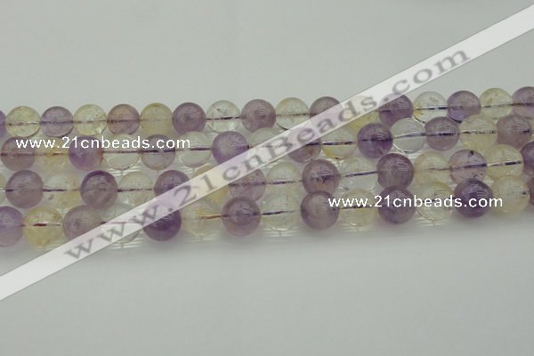 CMQ314 15.5 inches 12mm round citrine & amethyst beads wholesale