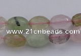 CMQ318 15.5 inches 10*14mm faceted rice mixed quartz beads