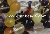 CMQ33 15.5 inches 10mm faceted round multicolor quartz beads