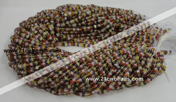 CMQ34 15.5 inches 2.5*4mm faceted rondelle multicolor quartz beads