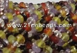 CMQ35 15.5 inches 4*6mm faceted rondelle multicolor quartz beads