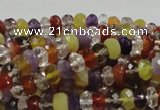 CMQ36 15.5 inches 5*8mm faceted rondelle multicolor quartz beads