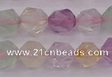 CMQ369 15.5 inches 12mm faceted nuggets mixed quartz beads