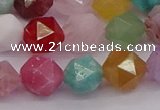 CMQ373 15.5 inches 10mm faceted nuggets mixed gemstone beads