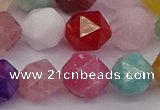 CMQ374 15.5 inches 12mm faceted nuggets mixed gemstone beads