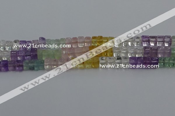 CMQ38 15.5 inches 5*8mm triangle mixed quartz beads wholesale