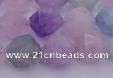 CMQ383 15.5 inches 10mm faceted nuggets mixed quartz beads