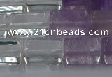 CMQ40 15.5 inches 10*15mm trihedron mixed quartz beads wholesale