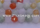 CMQ411 15.5 inches 6mm faceted nuggets mixed jade beads