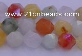 CMQ412 15.5 inches 8mm faceted nuggets mixed jade beads