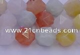 CMQ413 15.5 inches 10mm faceted nuggets mixed jade beads