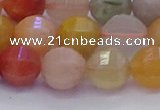 CMQ428 15.5 inches 10mm faceted round natural mixed quartz beads