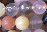 CMQ437 15.5 inches 8mm faceted round mixed rutilated quartz beads