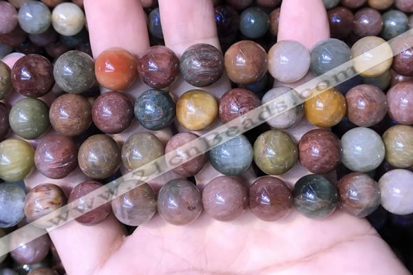 CMQ444 15.5 inches 12mm round mixed rutilated quartz beads