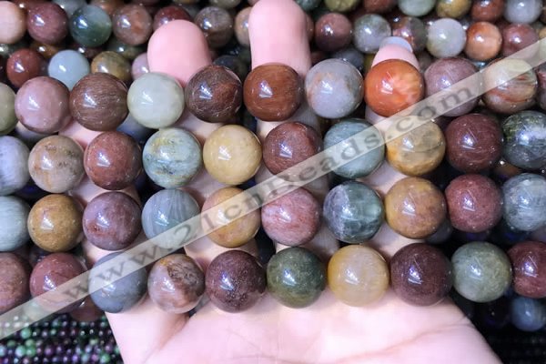 CMQ445 15.5 inches 14mm round mixed rutilated quartz beads