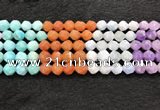 CMQ463 15.5 inches 10mm faceted nuggets mixed quartz beads