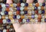 CMQ552 15.5 inches 8mm faceted round colorfull quartz beads