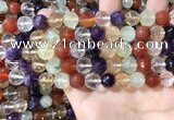 CMQ553 15.5 inches 10mm faceted round colorfull quartz beads