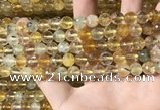 CMQ561 15.5 inches 8mm faceted round citrine & prehnite beads