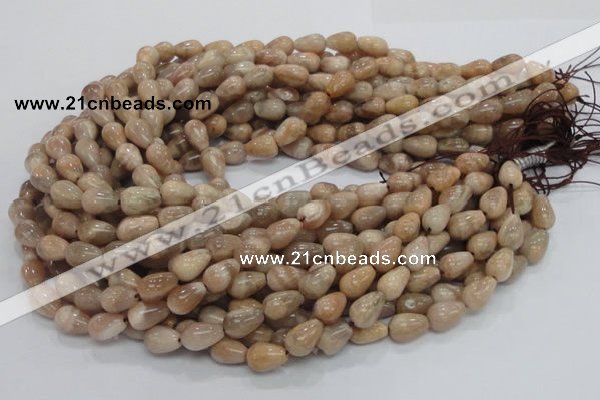 CMS09 15.5 inches 8*12mm teardrop moonstone gemstone beads wholesale