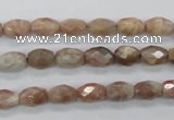 CMS100 15.5 inches 6*9mm faceted rice moonstone gemstone beads