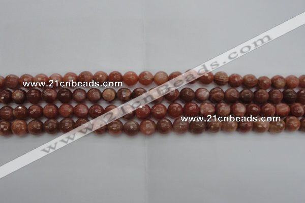 CMS1011 15.5 inches 6mm faceted round AA grade moonstone beads