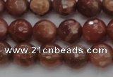 CMS1012 15.5 inches 8mm faceted round AA grade moonstone beads