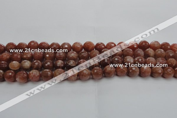 CMS1014 15.5 inches 10mm faceted round AA grade moonstone beads