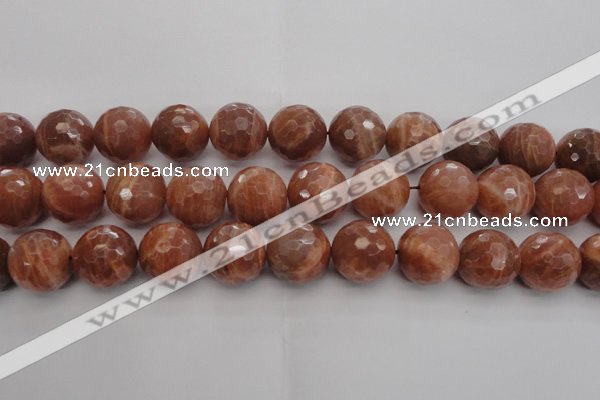 CMS1017 15.5 inches 16mm faceted round AA grade moonstone beads