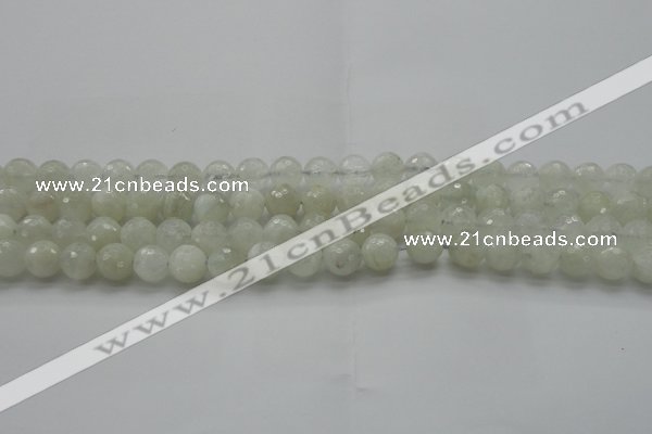 CMS1042 15.5 inches 8mm faceted round A grade white moonstone beads