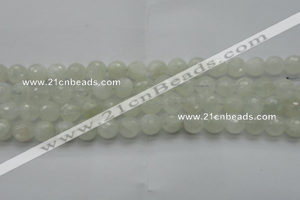 CMS1043 15.5 inches 10mm faceted round A grade white moonstone beads